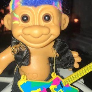 Russ Punk Rocker Troll Doll with Mohawk and Guitar! Brand New in Bag!